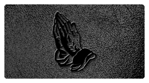 DSC700 516 BK SH BK Black Praying Hands Shimmer Black Background